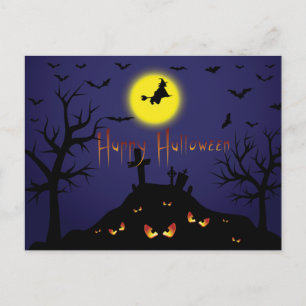 Carte Postale Invitation vintage De La Fête D'Halloween Avec Un