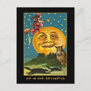 Carte Postale Invitation vintage De La Fête D'Halloween Avec Un 