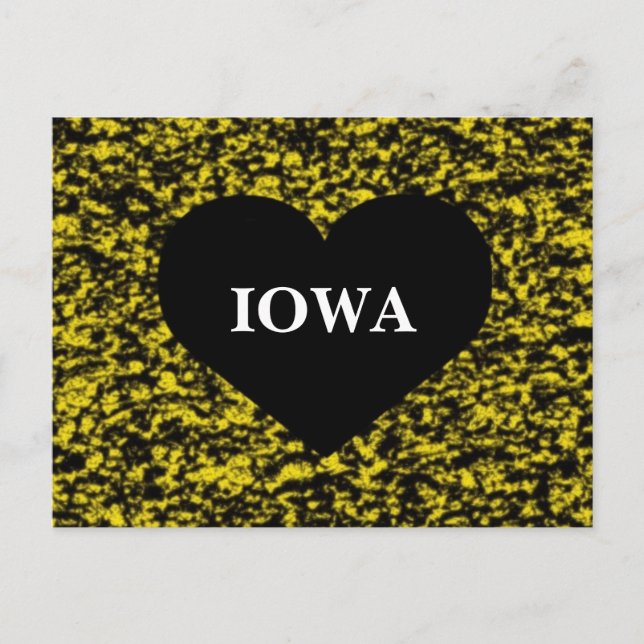 Carte Postale Iowa Coeur jaune (Devant)