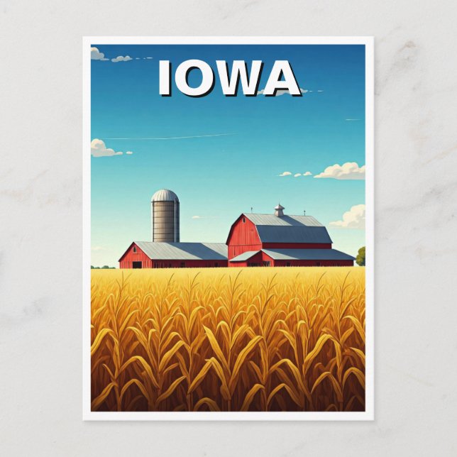 Carte Postale Iowa Cornfield Red Grange (Devant)