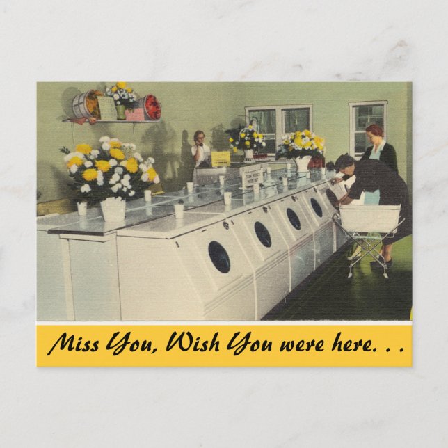 Carte Postale Iowa, Laundomat, Clinton (Devant)