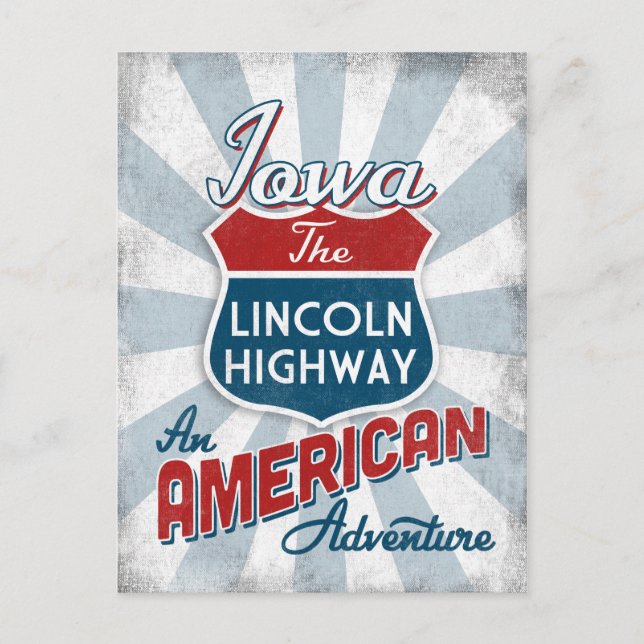 Carte Postale Iowa Lincoln Highway Amérique Vintage (Devant)