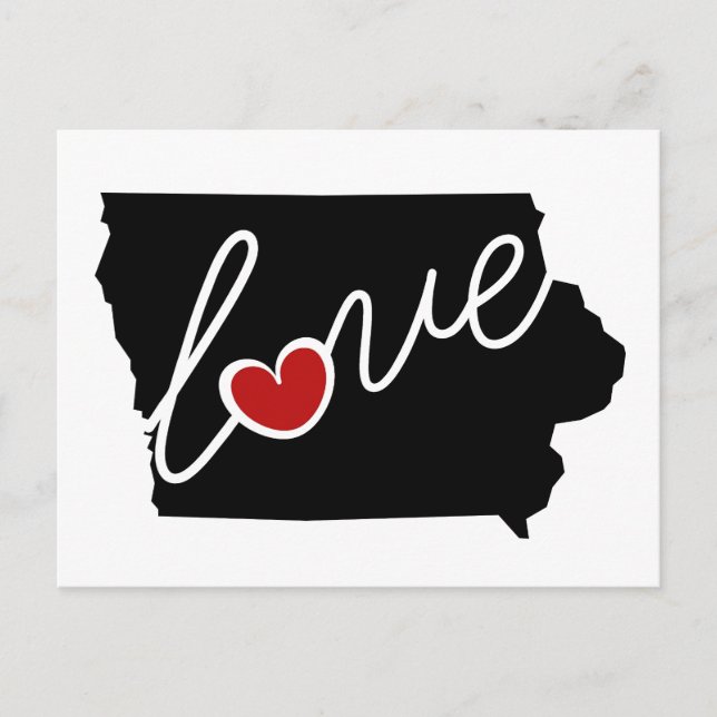 Carte Postale Iowa Love ! Cadeaux pour les passionnés de IA (Devant)
