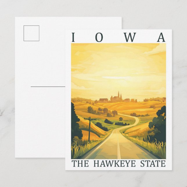 Carte Postale Iowa the Hawkeye State USA Travel Place (Devant / Derrière)