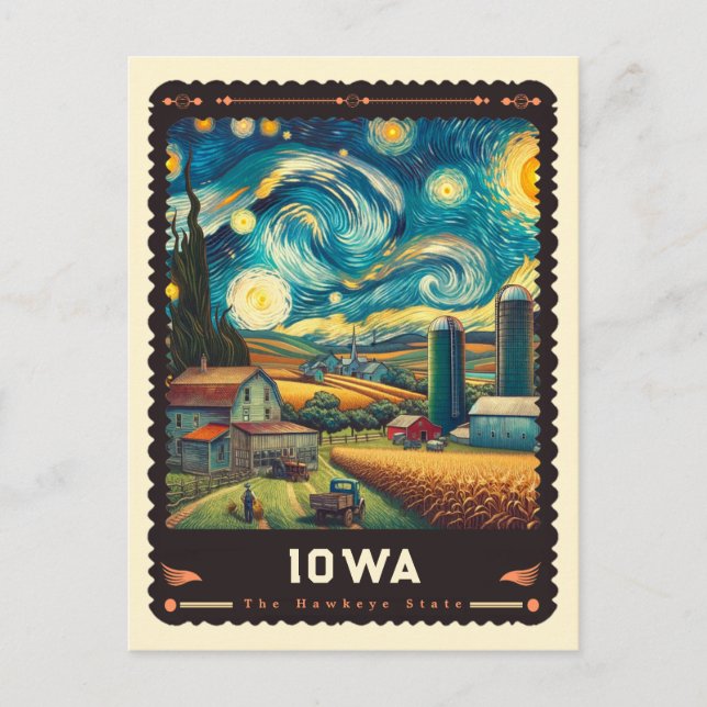 Carte Postale Iowa | Vincent Van Gogh inspiré (Devant)