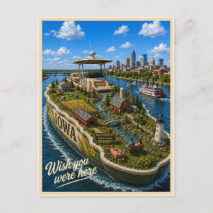 Carte Postale Iowa   Wish You Were Here   Série des États