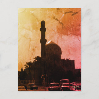 Carte Postale Irak ancien Bagdad mosquée taxis