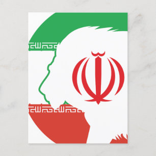 Carte Postale Iran Lion Iran drapeau national animal