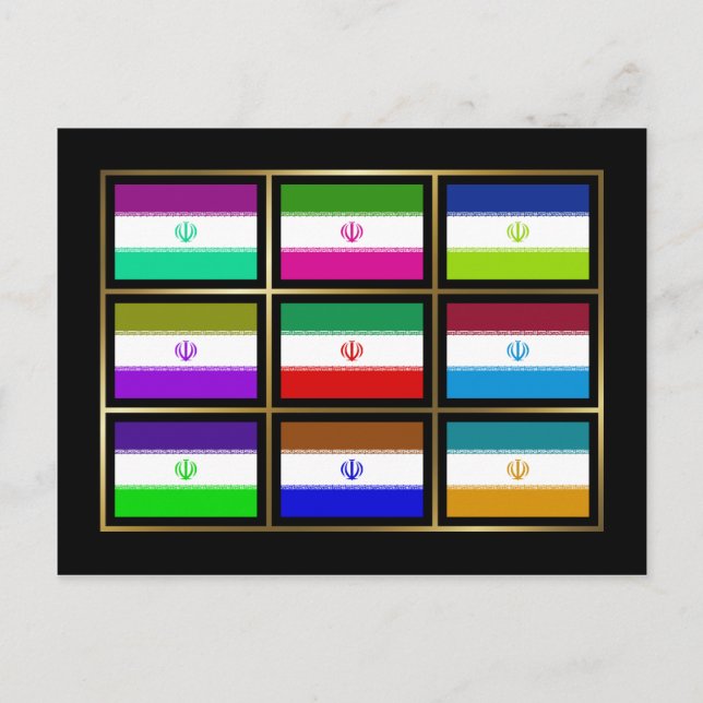 Carte postale Iran Multihue Flags (Devant)