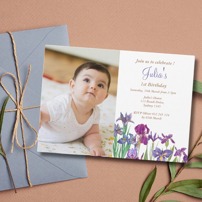 Carte Postale Iris Baby girl 1ère photo d'anniversaire (Créateur téléchargé)