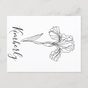 Carte Postale Iris de février fleur de naissance personnalisée
