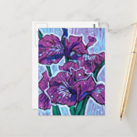 Iris Fleurs De Printemps Floral Peinture Violet