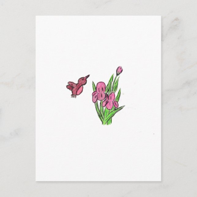 Carte Postale Iris rose (Devant)