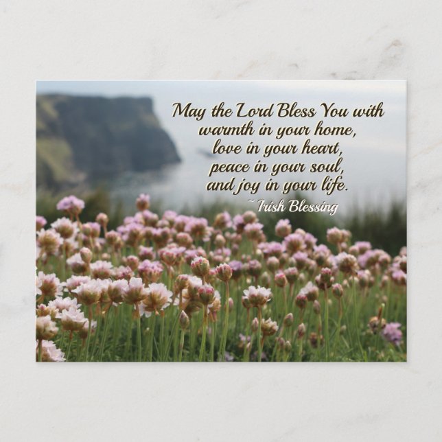 Carte Postale Irish Blessing, Love in Your Heart, Cliffs Irlande (Devant)