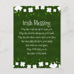 Carte Postale Irish Blessing May the Road Rise Up to Meet You