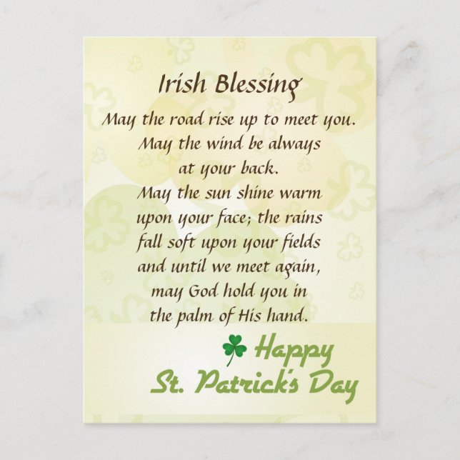 Carte Postale Irish Blessing St. Patrick's Day Custom (Devant)
