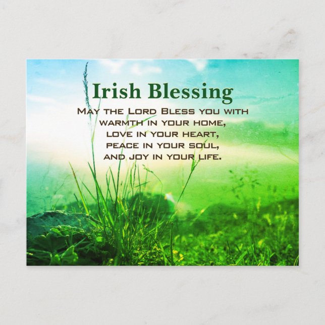 Carte Postale Irish Blessing, Warmth in Your Home, (Devant)