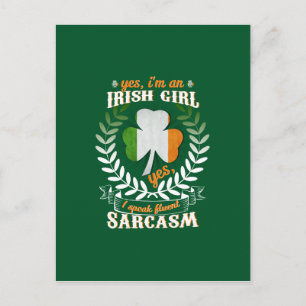 Carte Postale Irish girlOui, je suis Irlandaise Fille Oui Je par