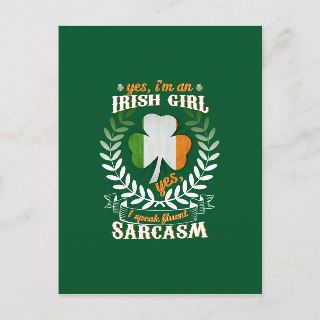 Carte Postale Irish girlOui, je suis Irlandaise Fille Oui Je par (Devant)