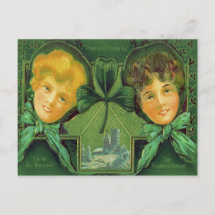 Carte Postale Irish Girls Shamrock Blarney Castle