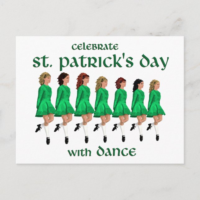 Carte Postale Irish Step Dance célèbre la Saint Patrick's Day (Devant)