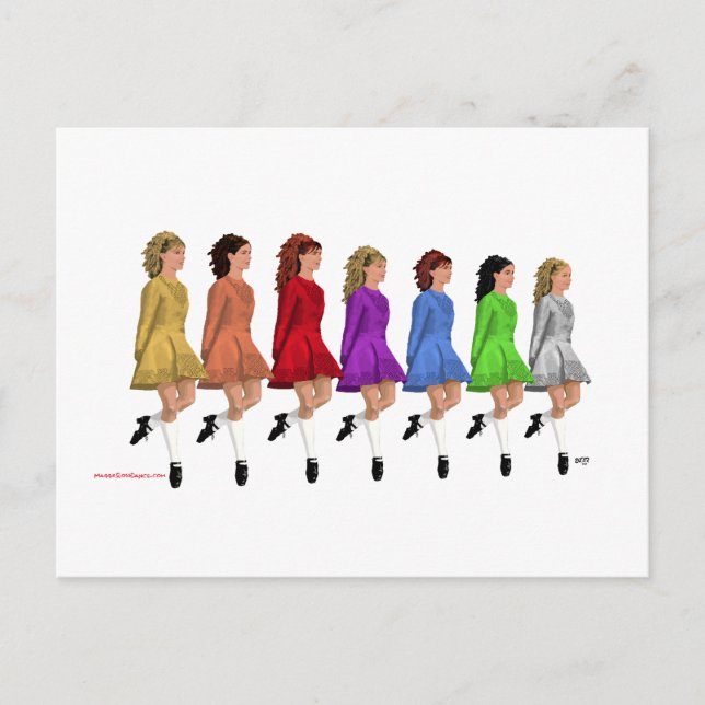 Carte Postale Irish Step Dancers - Rainbow Line Dancers (Devant)