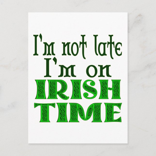 Carte Postale Irish Time Drôle Dire (Devant)