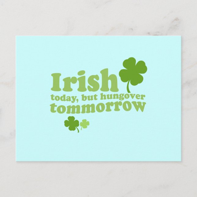 CARTE POSTALE IRLANDAIS AUJOURD'HUI HUNGOVER DEMAIN (Devant)