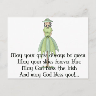 Carte Postale Irlandais Fairy Girl 1 - Irish Quote