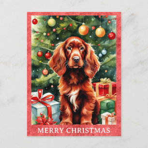 Carte Postale Irlandais Setry Joyeux Noël mignon Chien Chien Chi