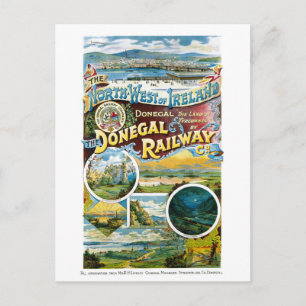 Carte Postale Irlande Donegal Chemin de fer restauré Poster vint