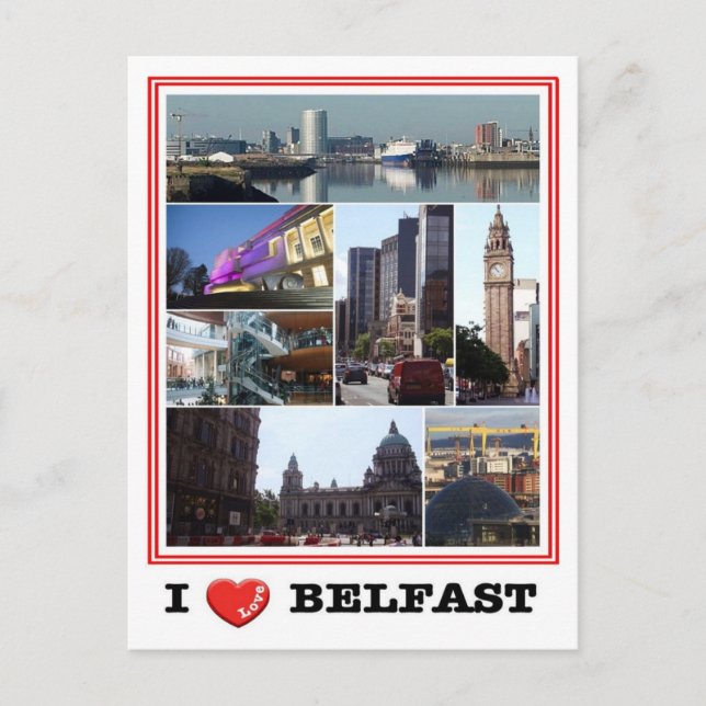 Carte Postale Irlande du Nord - Belfast - I Love - (Devant)