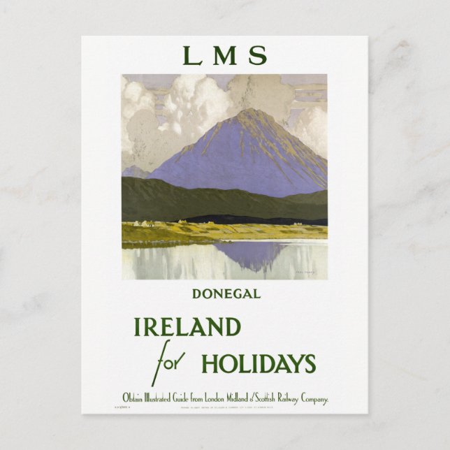 Carte Postale Irlande Poster du Vintage voyage restauré Donegal (Devant)