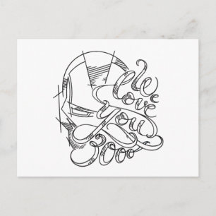 Carte Postale Iron Man   Nous vous aimons 3000