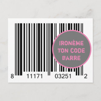 Carte Postale Ironème « Ironème tonne code-barre » Postcard