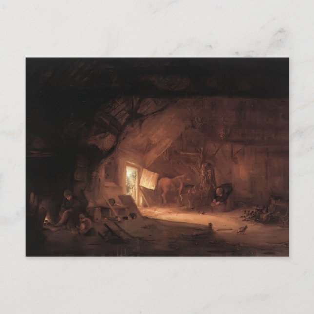 Carte Postale Isaac van Ostade - Ferme Intérieur (Devant)