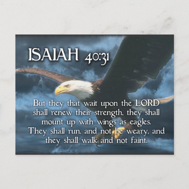 Carte Postale ISAIAH 40:31 Monter avec des ailes comme des ailes (Devant)