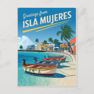Carte Postale Isla Mujeres Mexique vintage