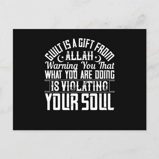 Carte Postale Islam - La Culpabilité Est Un Don D'Allah (Devant)