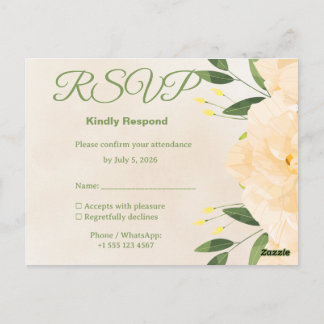 Carte Postale Islamic Wedding RSVP Card | Matching Nikah Invitat