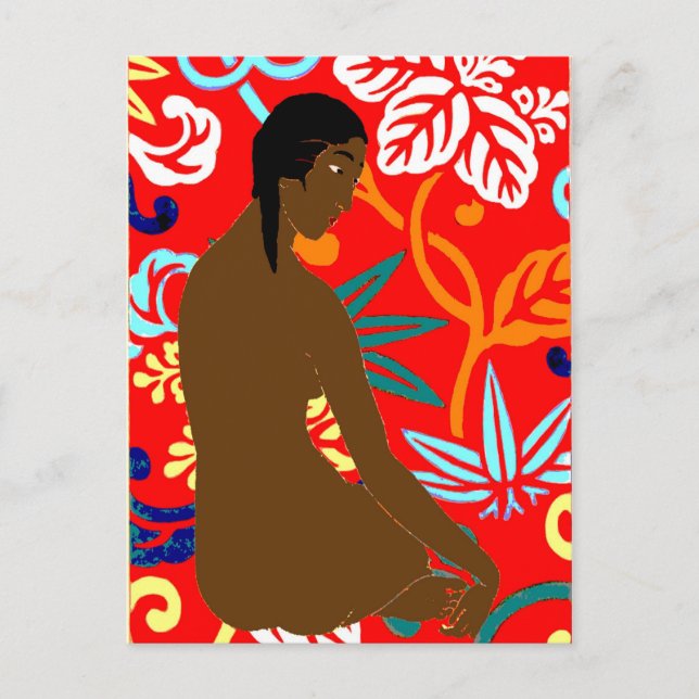 Carte Postale Island Girl, style Gauguin, (Devant)