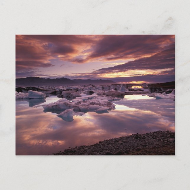 Carte Postale Islande, Lagon de Jokulsarlon, Paysage (Devant)