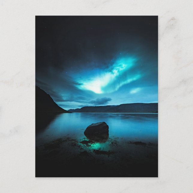 Carte Postale Islande - Northern Lights à Westfjords, Islande (Devant)