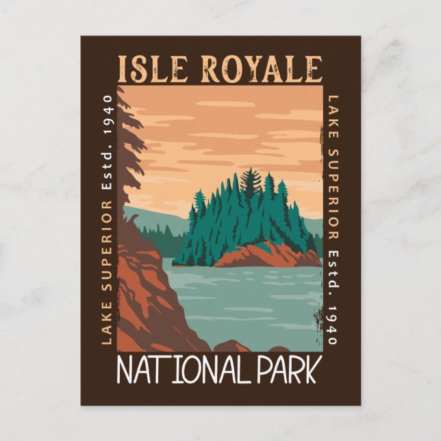Carte Postale Isle Royale Parc national Lake Superior en difficu (Devant)