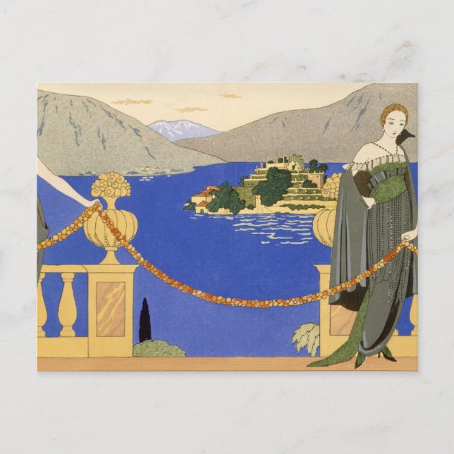 Carte Postale Isola Bella, robes de soirée dessinées par Redfern (Devant)