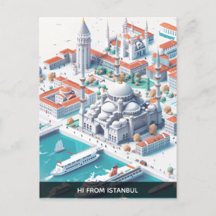 Carte postale Isométrique Istanbul Travel