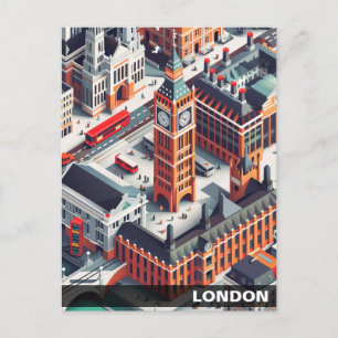 Carte postale Isométrique Londres Travel