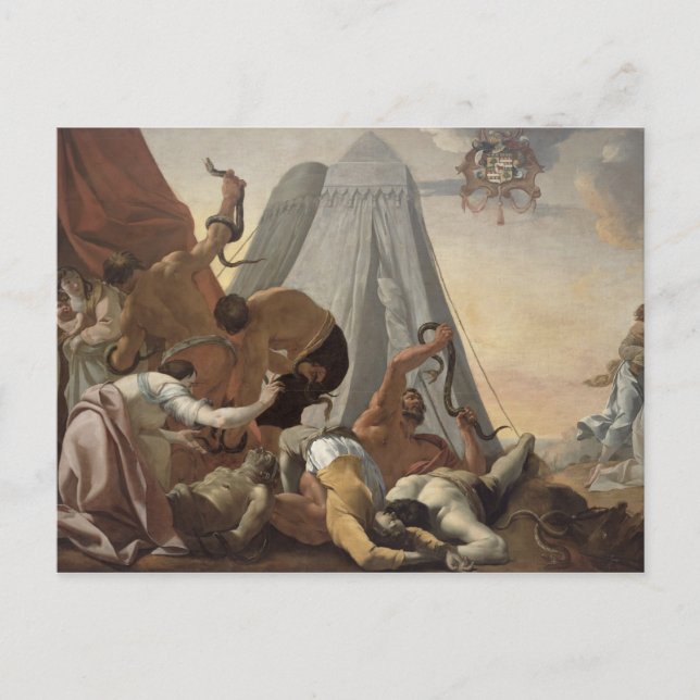 Carte Postale Israélites affligés avec le serpent d'airain (Devant)
