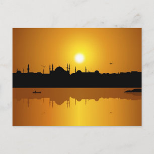 Carte Postale Istanbul et coucher de soleil