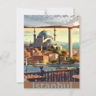 Carte Postale Istanbul Travel Postcard Art, Istanbul Turkey Post